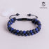 Zweireihiges Lavastein & Lapis Armband in Schwarz-Blau – energetischer Schmuck mit geflochtener Makramee-Schließe